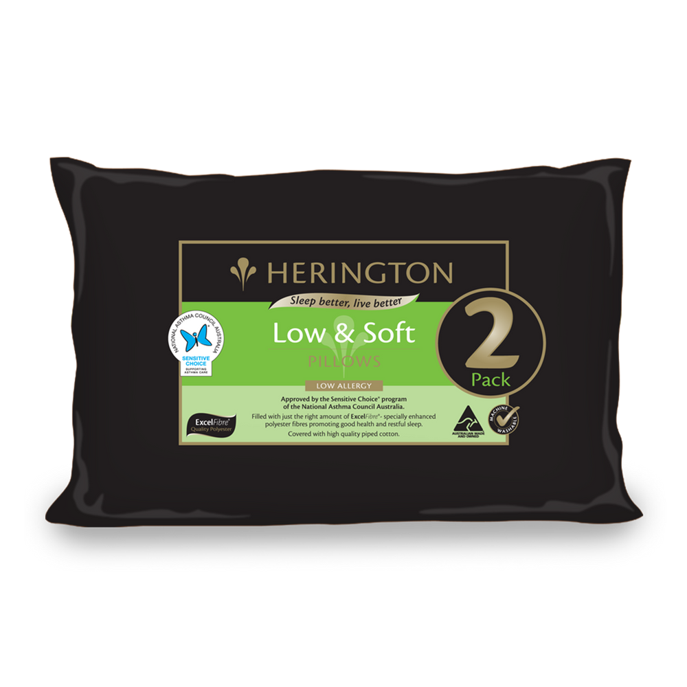 Jaspa Herington 2 Pack Low & Soft Pillows