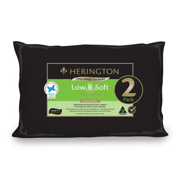 Jaspa Herington 2 Pack Low & Soft Pillows