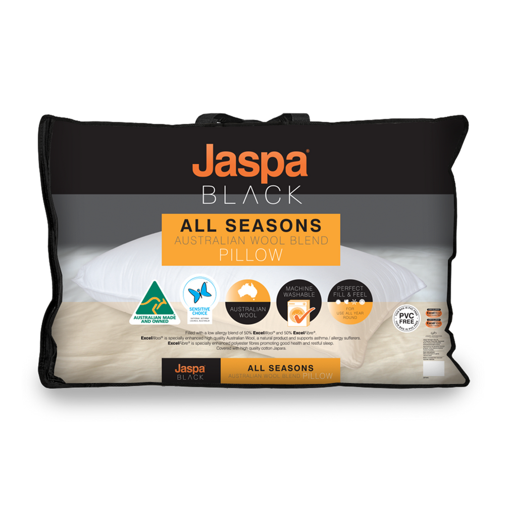Jaspa Herington Black All Seasons Wool Pillow