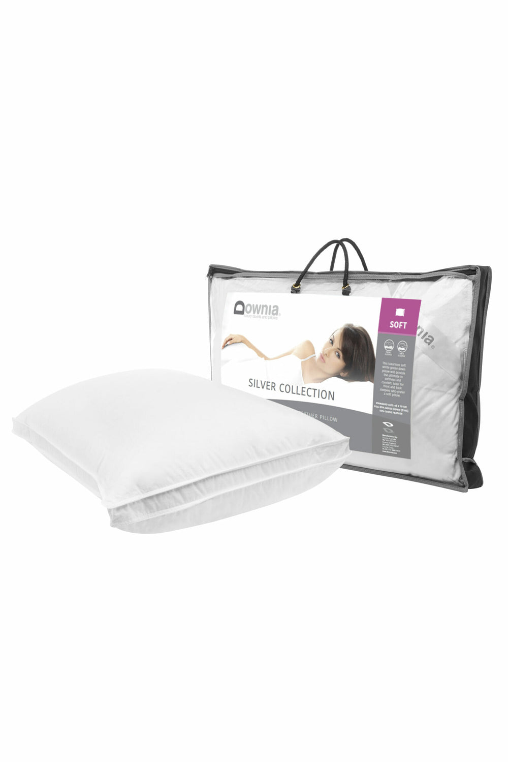 Downia Silver Collection 85% White Goose Down Pillow
