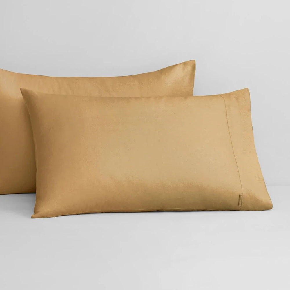 Abbotson Ochre Linen Standard Pillowcase Pair by Sheridan