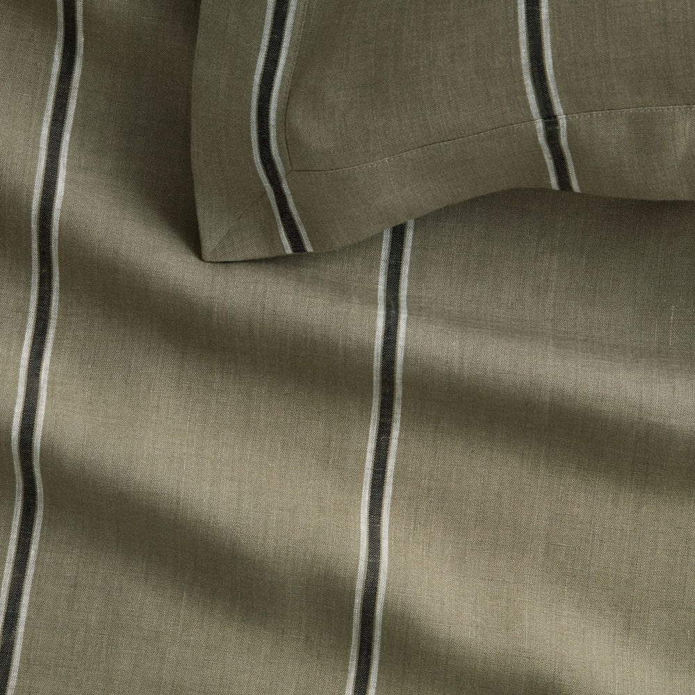 Abbotson Linen THYME Stripe Tailored Pillowcase Pair by Sheridan