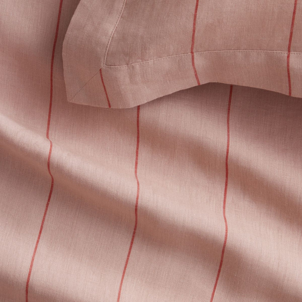 Abbotson Linen DUSTY ROSE Stripe Tailored Pillowcase Pair by Sheridan