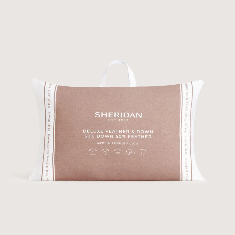 Deluxe Feather & Down Surround Pillow 50/50 Medium by Sheridan