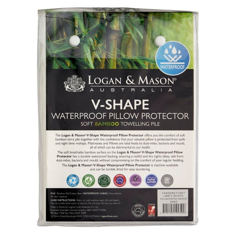 Logan & Mason Bamboo Pillow Protector White V Shape