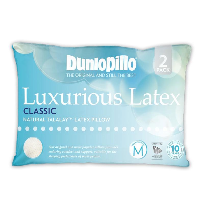 Dunlopillo Classic Talalay Latex Medium Profile & Feel Pillows 