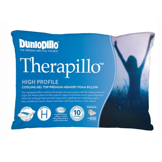 Dunlopillo Therapillo Cooling Gel Top Premium Memory Foam High Profile Pillow