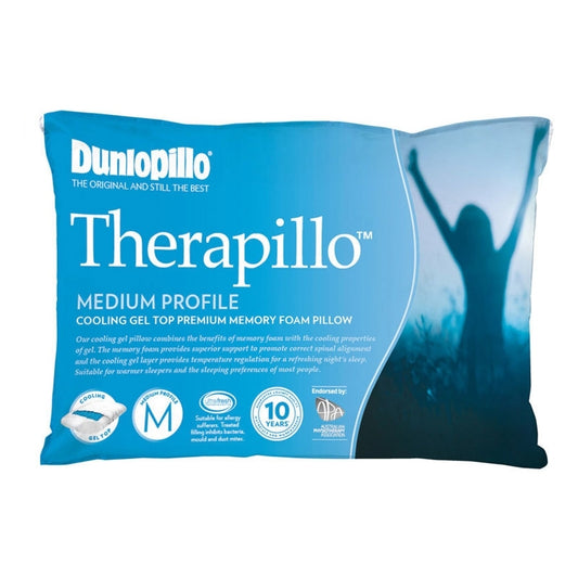 Dunlopillo Therapillo Cooling Gel Top Premium Memory Foam Medium Profile Pillow