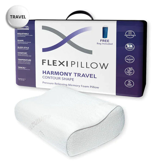 Harmony Memory Foam TRAVEL PILLOW by Flexi Pillow