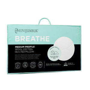 MiniJumbuk Breathe Wool Cotton Quilted Pillow MEDIUM Profile