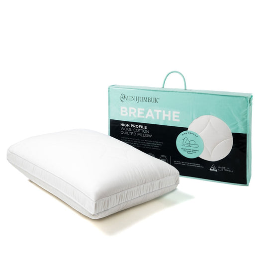 MiniJumbuk Breathe Wool Cotton Quilted Pillow HIGH Profile