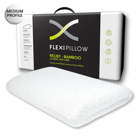 Relief Classic Mid Line Memory Foam Pillow by Flexi Pillow